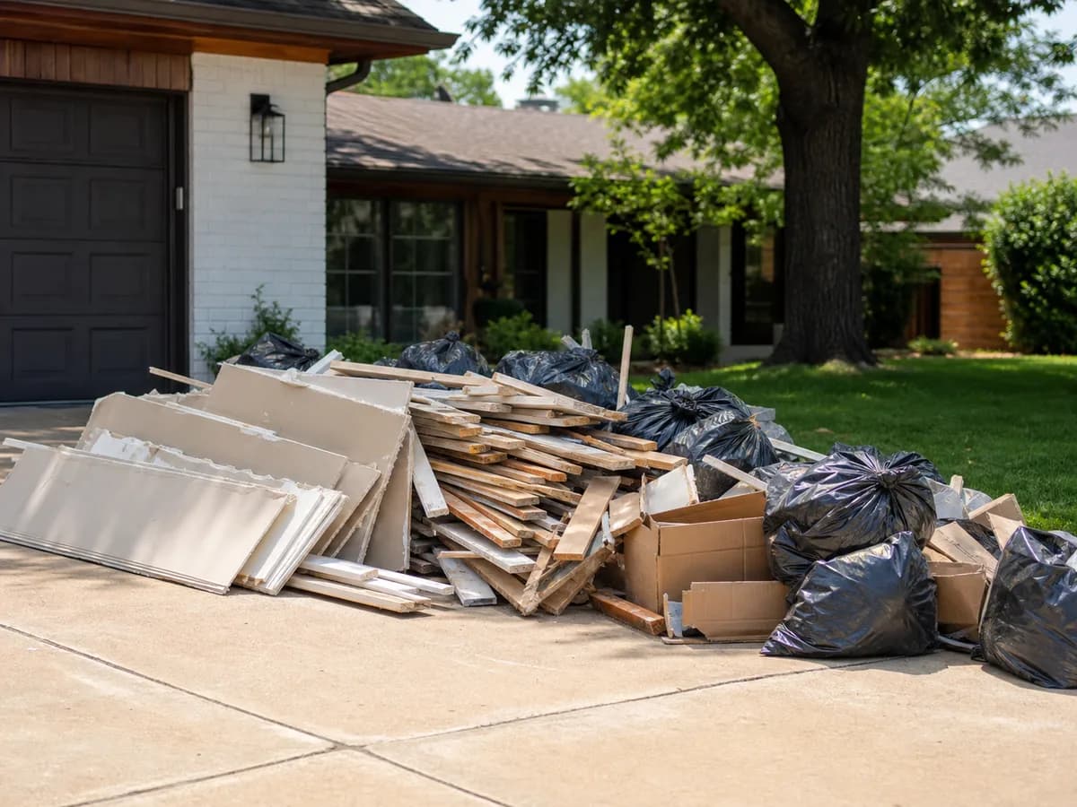 Debris ready for haul-off