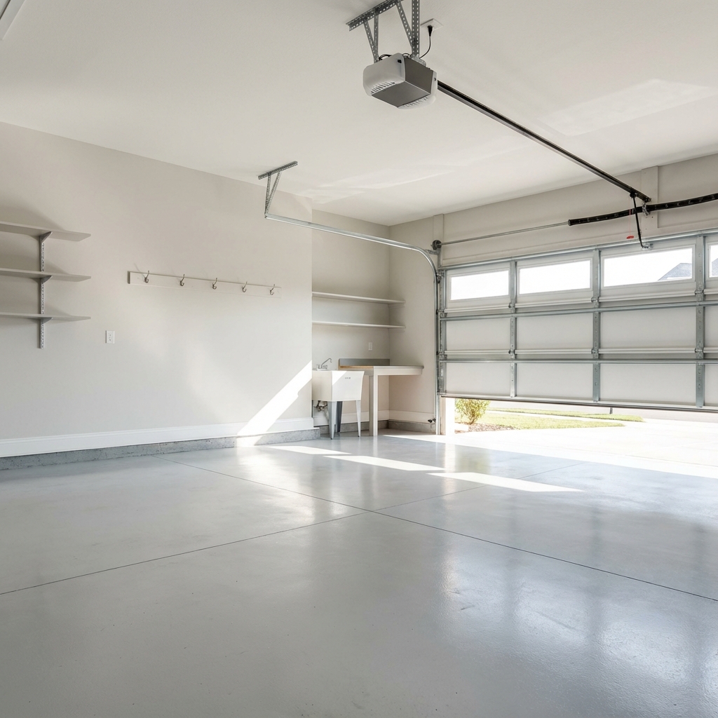 Spotless garage after cleanout